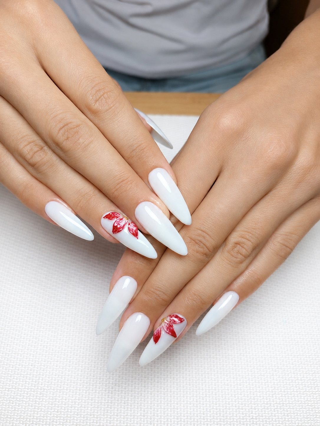 Gel X Long Extension & 3 D flower