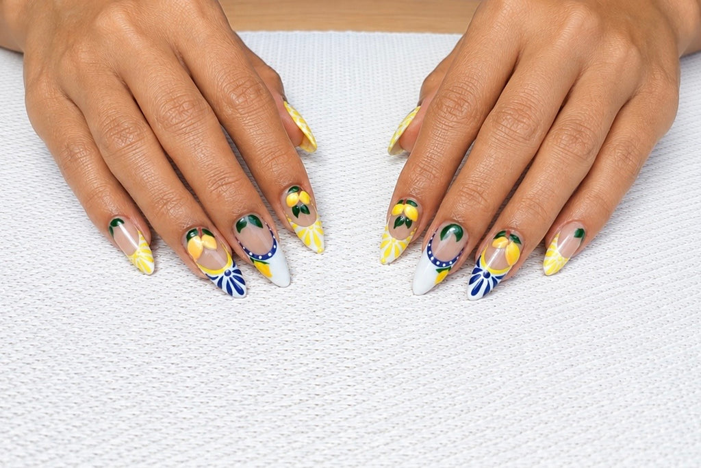 Built Acrygel Extension & Summer Lemon Art