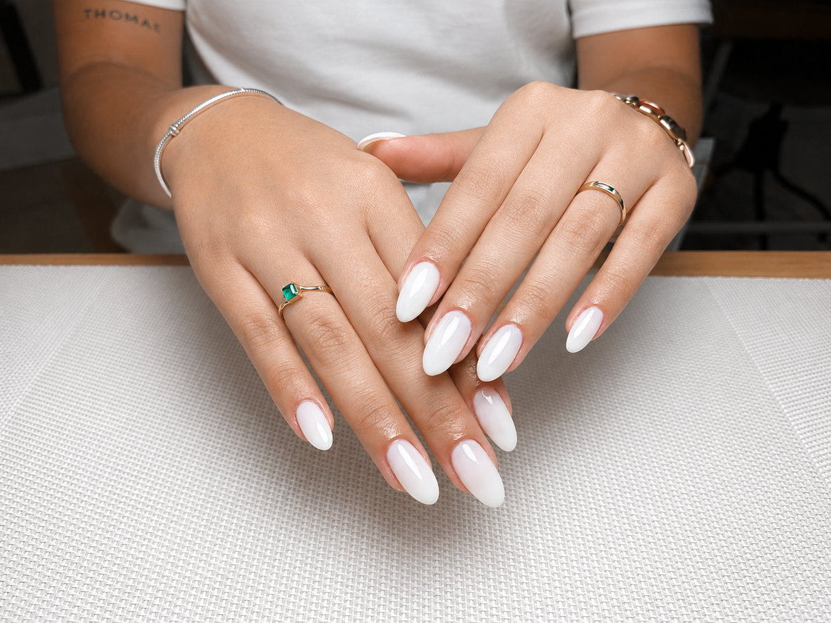 Biab Manicure Milky White