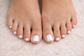 Wet pedicure with chrome powder