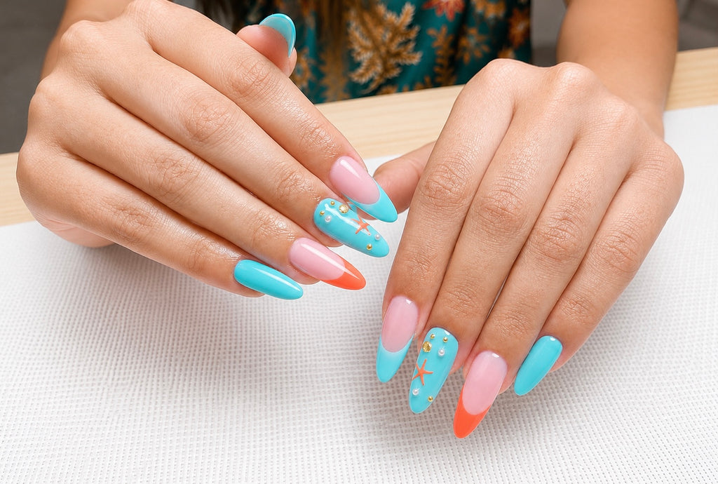 Built Acrylgel Extension & Tropical Ocean Design